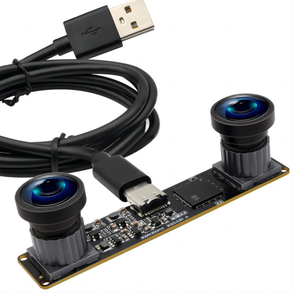 120FPS Global Shutter USB Camera Module 4MP Synchronization Dual Lens USB Webcam 3D VR Stereo for Robot Vehicle Face Recognition