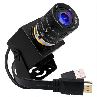 4K HDMI USB Camera H.265 3840*2160 Webcam with 2x Digital Zoom 3.6-10mm Varifocal Lens for Live Streaming Plug and Play