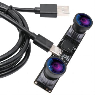 ELP 4MP 60fps Dual Lens USB Camera Module High Speed Synchronization Stereo Webcam with No Distortion Lens For Face Recognition