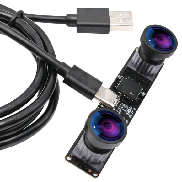 ELP 4MP 60fps Dual Lens USB Camera Module High Speed Synchronization Stereo Webcam with No Distortion Lens For Face Recognition