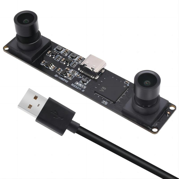 4MP 60fps Synchronization Stereo USB Camera Module Mini Dual M9 90 degree Lens 80*16.5mm Webcam USB 2.0 for 3D VR Video
