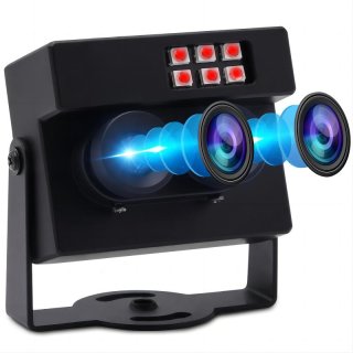 ELP Dual WDR No Distortion Lens 1080P 30fps USB Camera Aptina AR0230 Webcam with IR LED for Night Vision Face Recognition