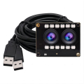ELP Dual WDR No Distortion Lens 1080P 30fps USB Camera Module Aptina AR0230 with IR LED for Night Vision Face Recognition