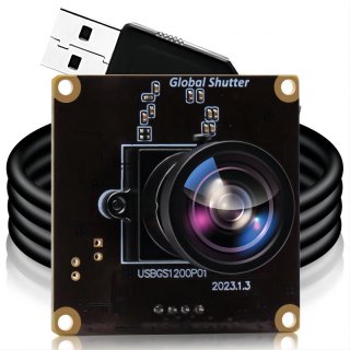 1200P 90fps Global Shutter USB Camera Module 2MP Webcam with H120 No Distortion Lens for High Speed Sports Action Camera