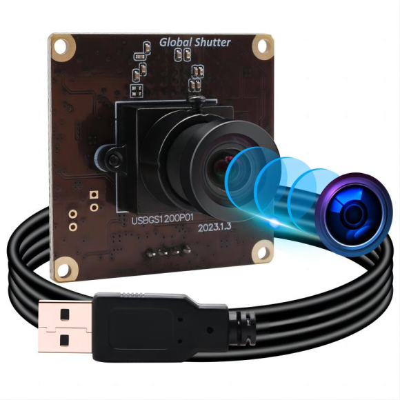 1200P 90fps Global Shutter USB Camera Module 2MP Webcam with LC1100 No Distortion Lens for High Speed Motion Capture